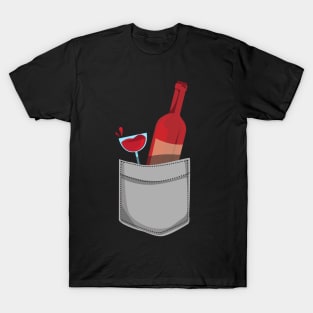 Viticulture Wine Bottle & Glass Clothes Pocket - Board Game Inspired Graphic - Tabletop Gaming  - BGG T-Shirt